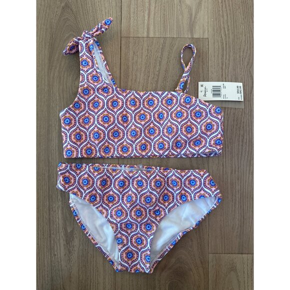 Raisins Girls Two-Piece Bikini Set With Removable Cups Size 12 Multicolor Geomet - Picture 1 of 4